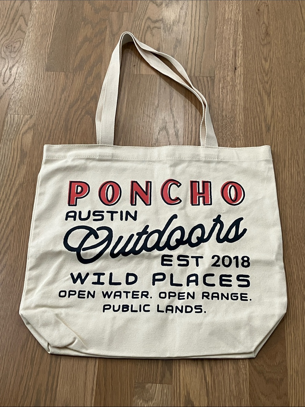 Poncho Outdoors‎ Austin Texas Canvas Tote Bag Reusable Travel Western Graphic